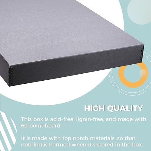 Miniatura 4 de Golden State Art, Caja de almacenamiento de archivo, caja de museo frontal sin ácidos con borde de metal para almacenar obras de arte, fotos,