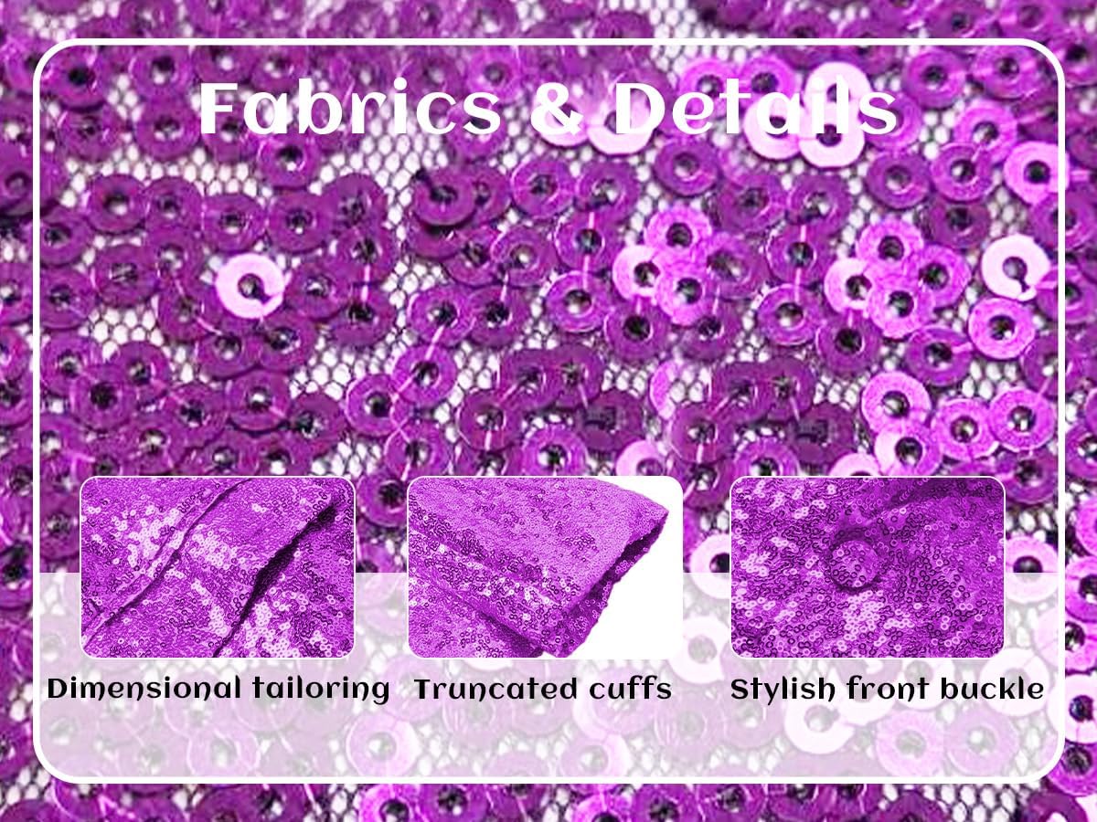 Mi Bo Tong Women's 2 Piece Suit Pants Set Sequin Blazer and Short Set for Women Prom Party Suit - Image 7