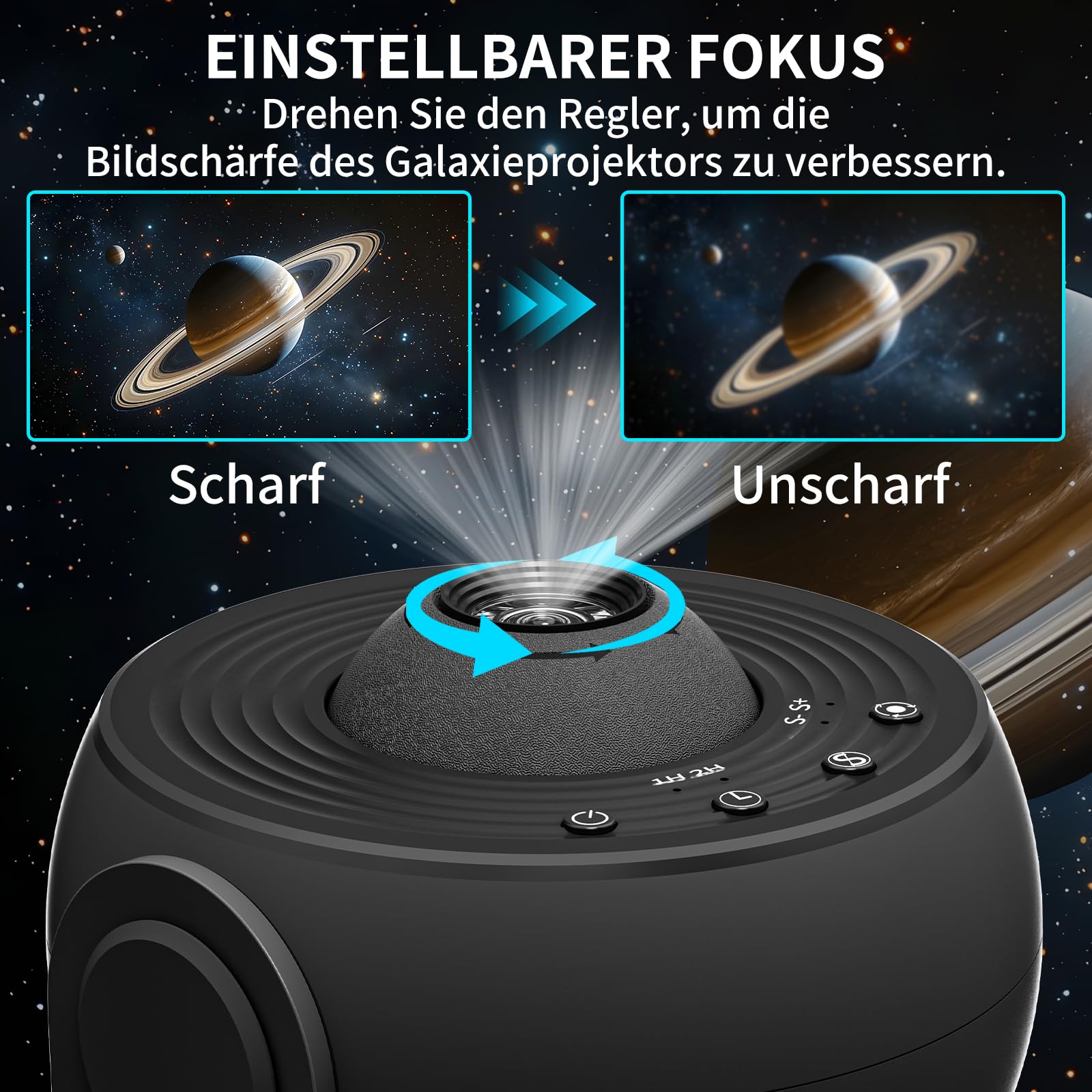 FlyEagle Sternenhimmel Projektor, 13-in-1 Galaxy Projektor, LED Sternenhimmel mit Timer, Deckenprojektor 360° Rotation, Zimmerplanetarium für Kinder Erwachsene Geschenk, Schwarz