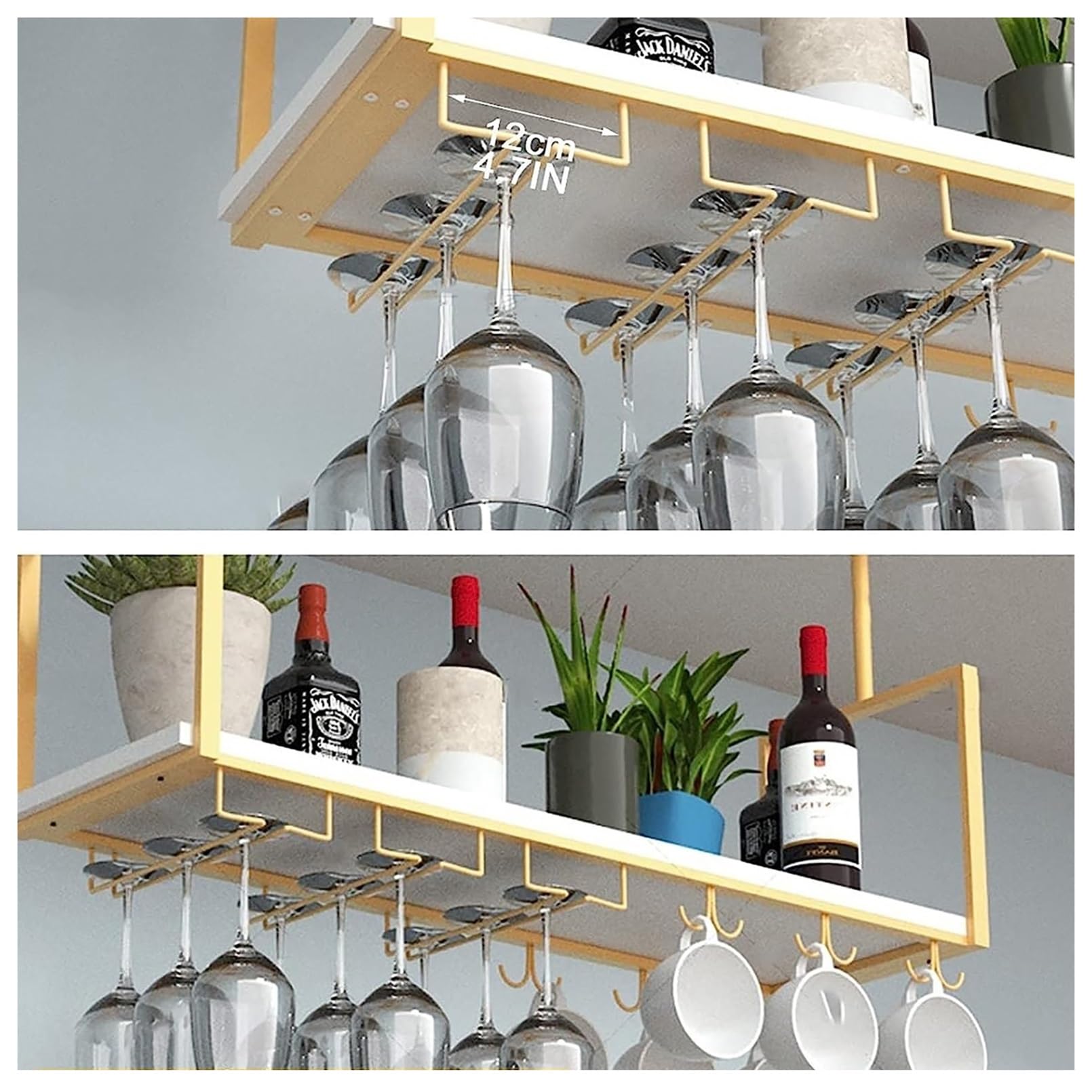 Amazon｜ワイングラスホルダー 木製 吊り下げ ワインラック グラス収納