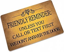 Friendly Reminder, alfombra de piso para interiores y exteriores, alfombra rasqueta para puertas de entrada, garajes, patios, zonas de alto tráfico, 27.5 x 47.2 pulgadas, color amarillo