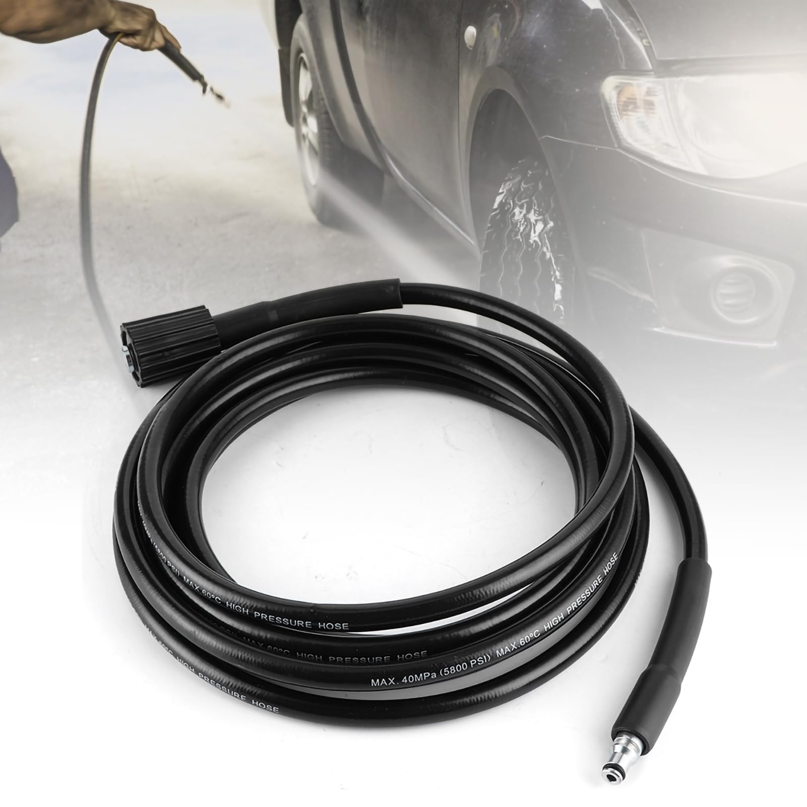 40Mpa M22 Wąż myjki ciśnieniowej Jet Power Wash Pasuje do maszyny do czyszczenia pod wysokim ciśnieniem LUTIAN YILI serii 5 Przedłużenie węża myjni samochodowej Rura myjki 4 (8m / 26.2ft)