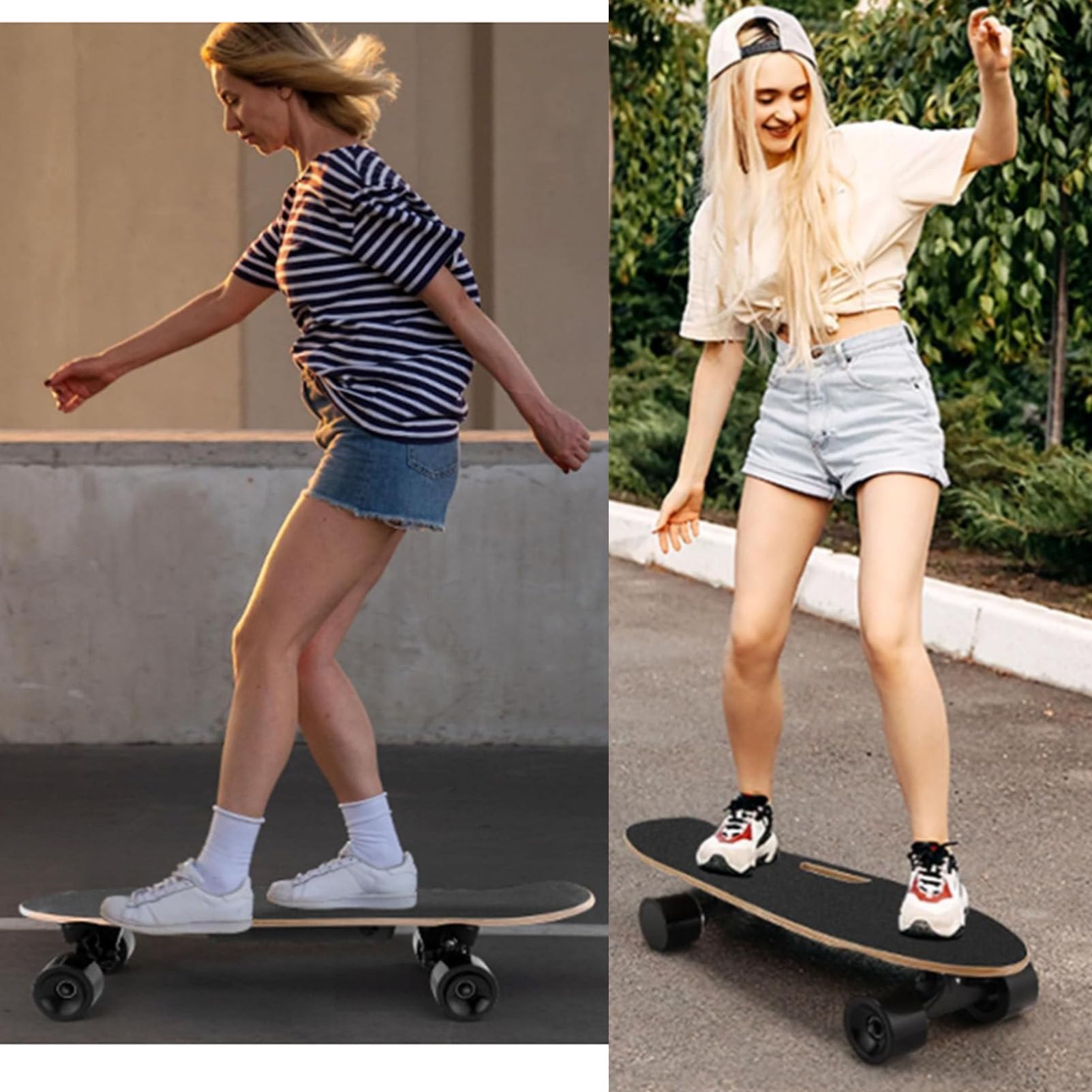 Planche à roulettes électrique Longboard avec une vitesse maximale de 22 km/h, moteurs de 350 W, pour adultes et débutants, charge maximale de 150 kg, avec une autonomie de 13 km pour les trajets