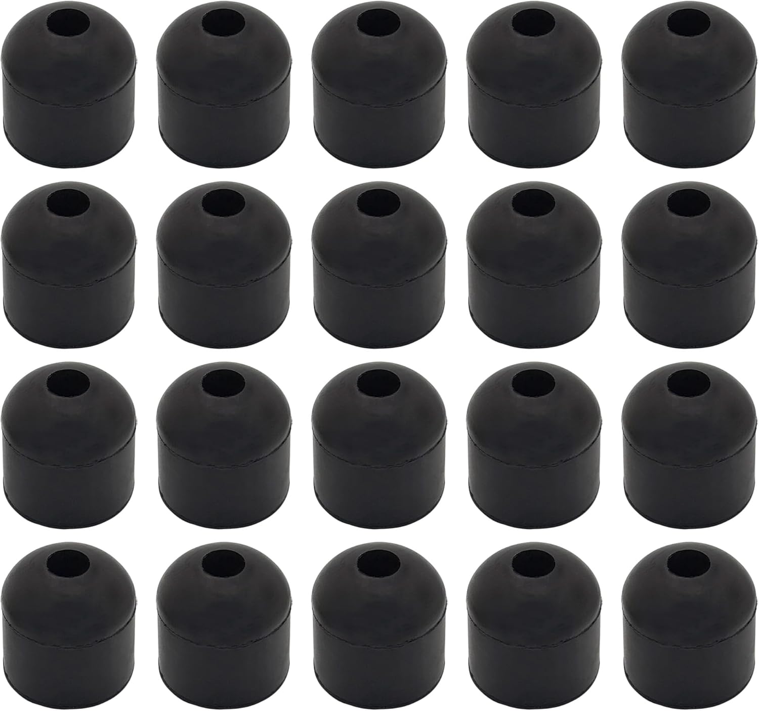 Screw On Black Rubber Bumpers for Shed Doors, Sliding Door & Cabinets - 1" x 1" (20 Pack)