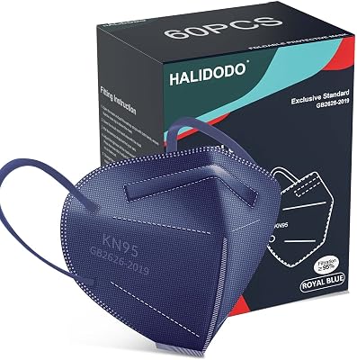 HALIDODO KN95 Face Mask, 5-Ply Breathable Comfortable Safety Mask (Royal Blue)