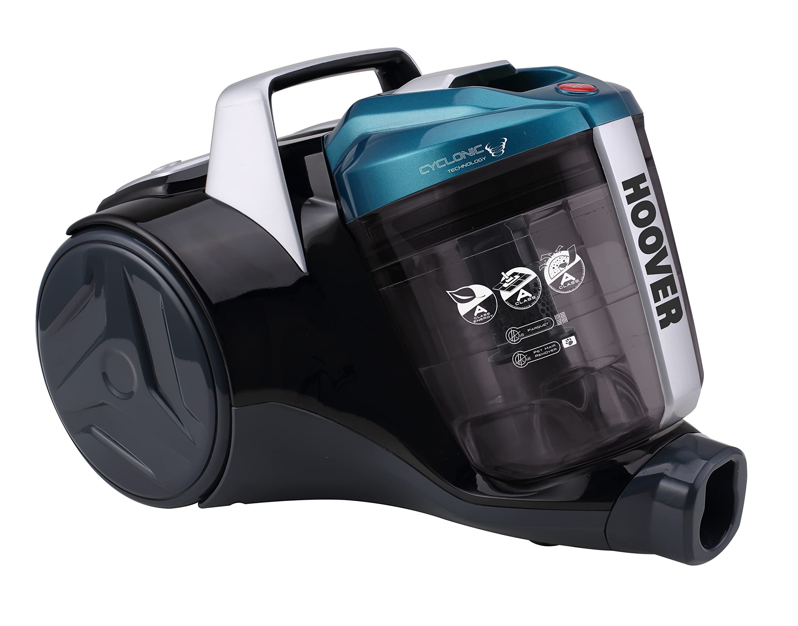 Hoover BR31PET - Aspirador de Trineo sin Bolsa, Potente 700 W, tecnología ciclónica, 2L, Vaciado fácil y rápido, Cepillo Combinado para Suelos Duros y moquetas, turbocepillo Especial para Animales,