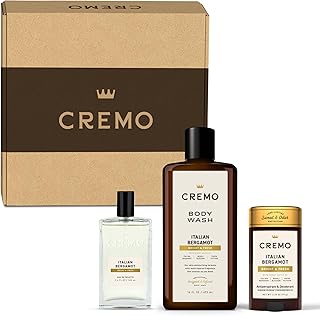 Cremo Mens Cologne Gift Set, Italian Bergamot – Cremo Cologne, Body Wash for Men & Antiperspirant Deodorant | Mens Body Wash Gift Set, Perfume for Men, Shower Gel, Gifts for Him, Full Size