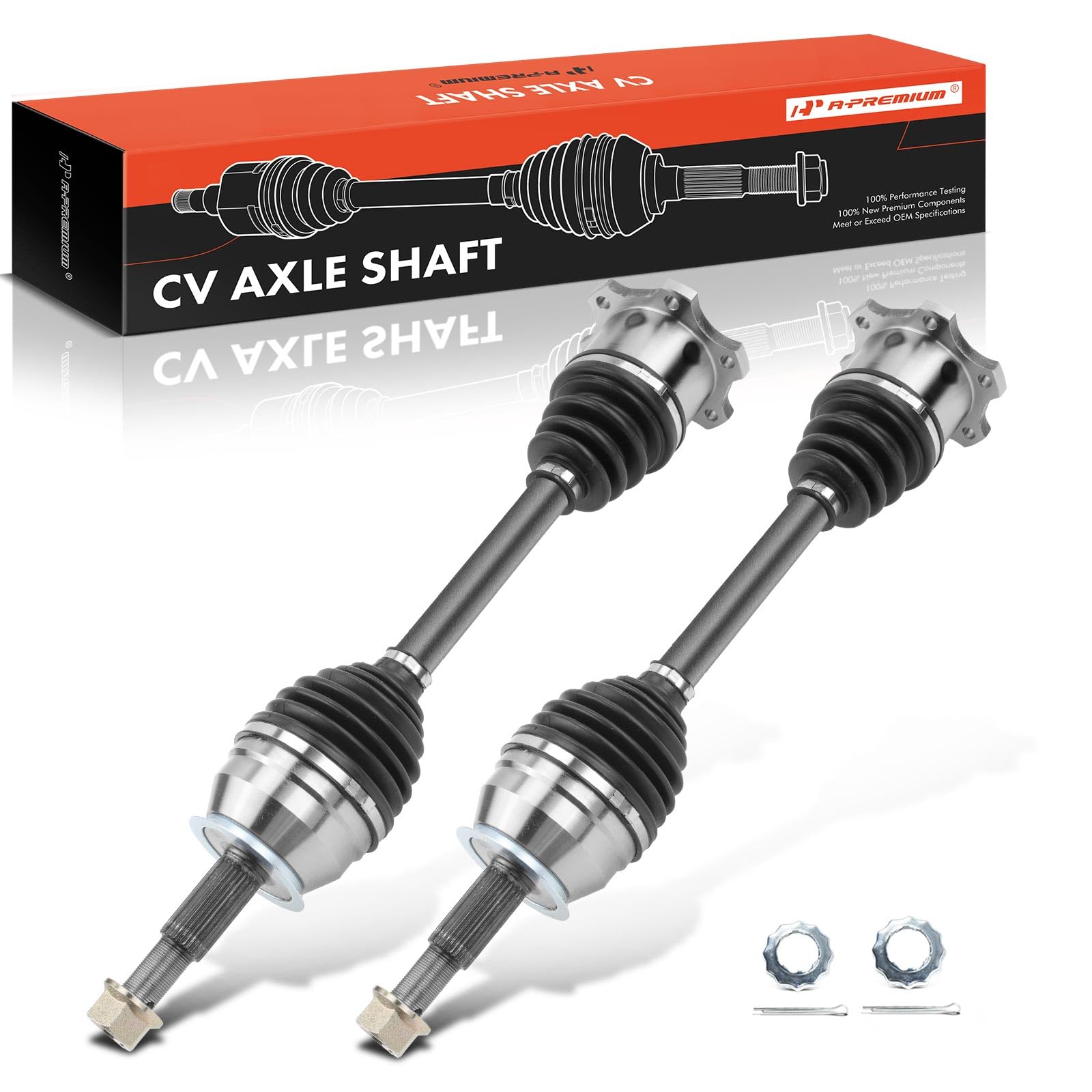 A-Premium Pair (2) Front CV Axle Shaft Assembly Compatible with Infiniti & Nissan Models - QX56 (2004-2010), Armada (2005-2015), Pathfinder Armada (2004), Titan (2004-2015) - 4WD Only - Left and Right