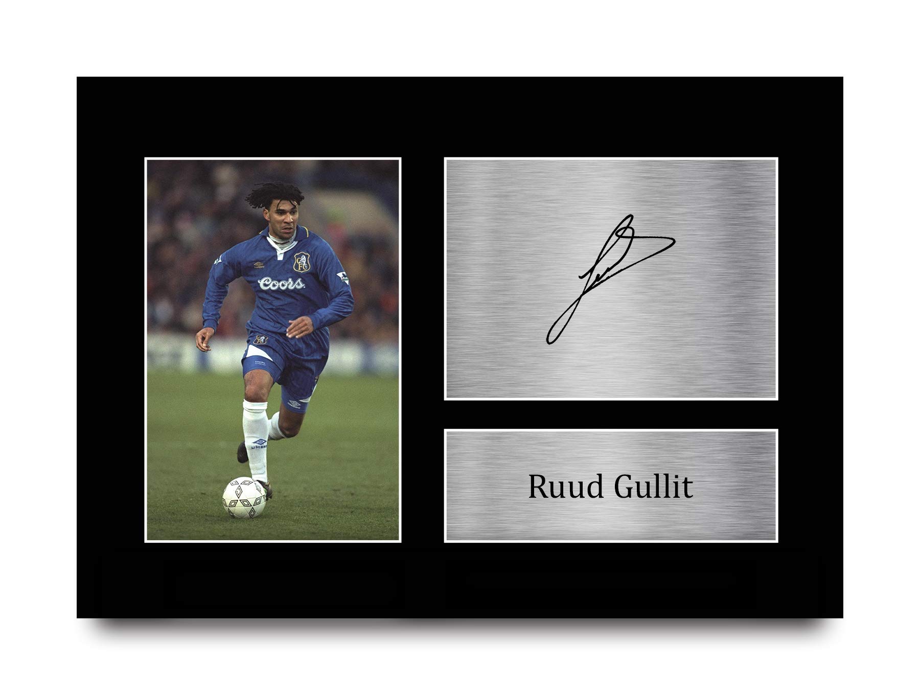 HWC Trading A4 Ruud Gullit prezenty z nadrukiem podpisanym autografem dla fanów piłki nożnej i zwolenników