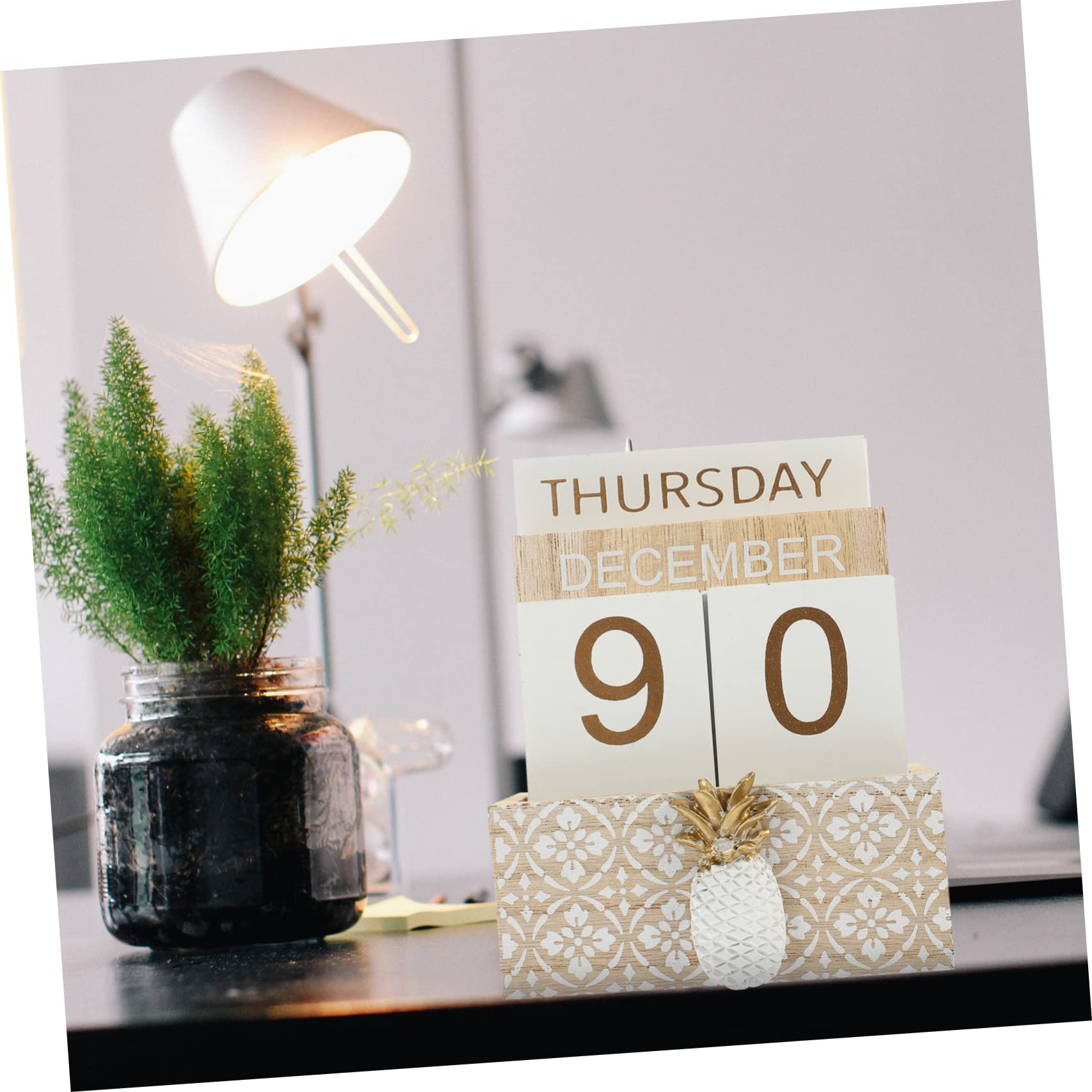 TEHAUX 2pezzi Calendario Da Tavolo Legno Rimovibile Decorazione Per Ufficio e Casa Design Artistico Per Scrivania Adatto Per Scuole e Hotel