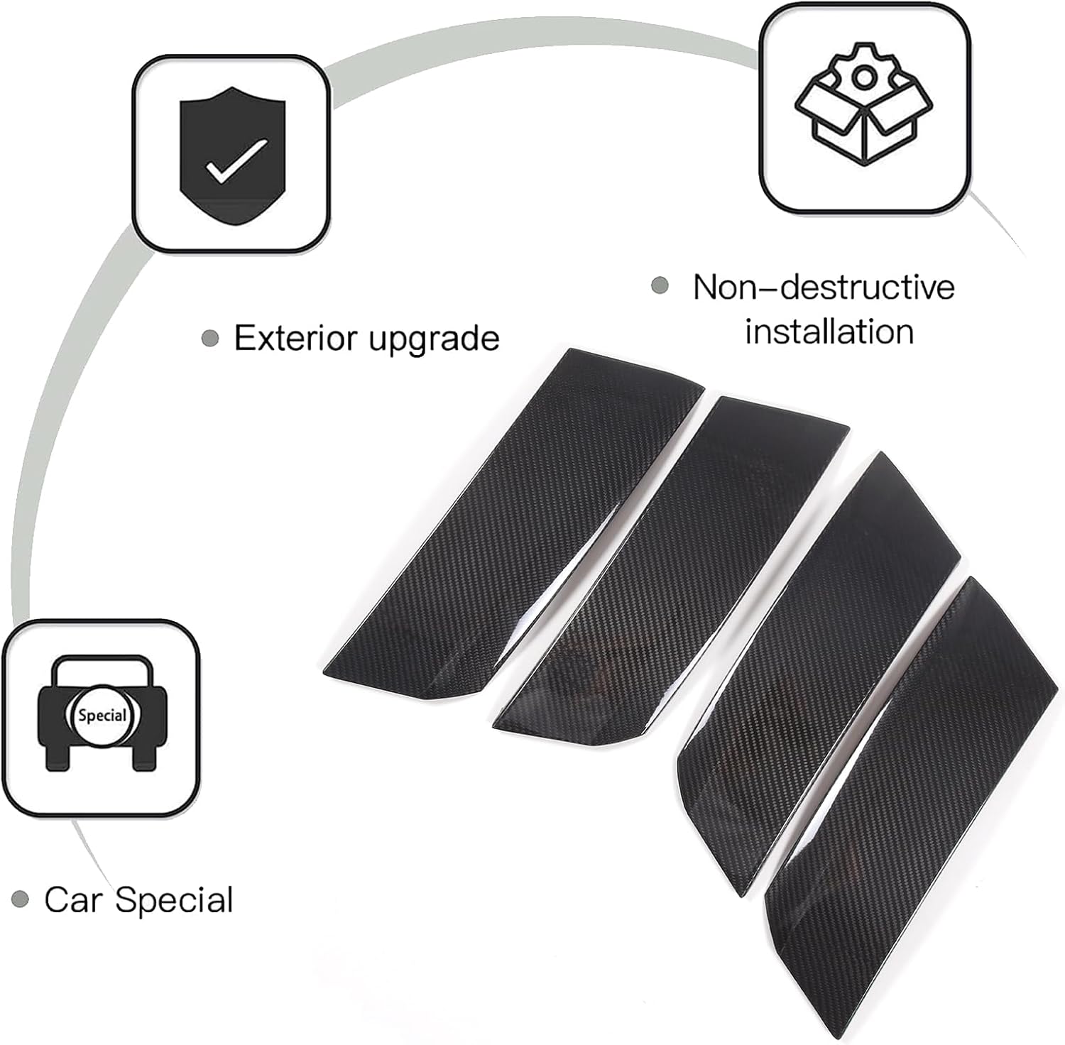 PIUGILH Side Fender Air Vent Hood Intake Cover for Corvette C6 2005-2013 Exterior Accessories, Real Carbon Fiber Side Wing Air Flow Bumper Hood Intake Cover