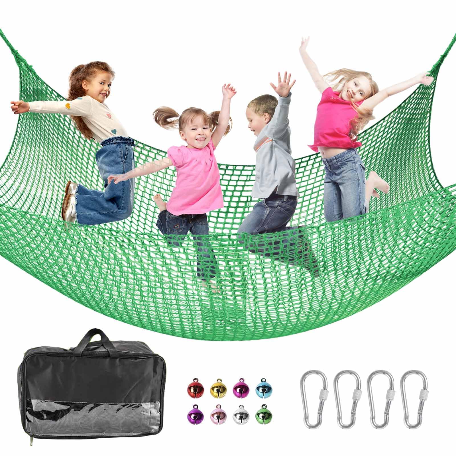 LPIW Climbing Net for Kids - 9.9FT x 9.9FT Double Layers Heavy Duty Playground Safety Net, Climbing Cargo Net for Tree House Tree Fort, Back Yard,