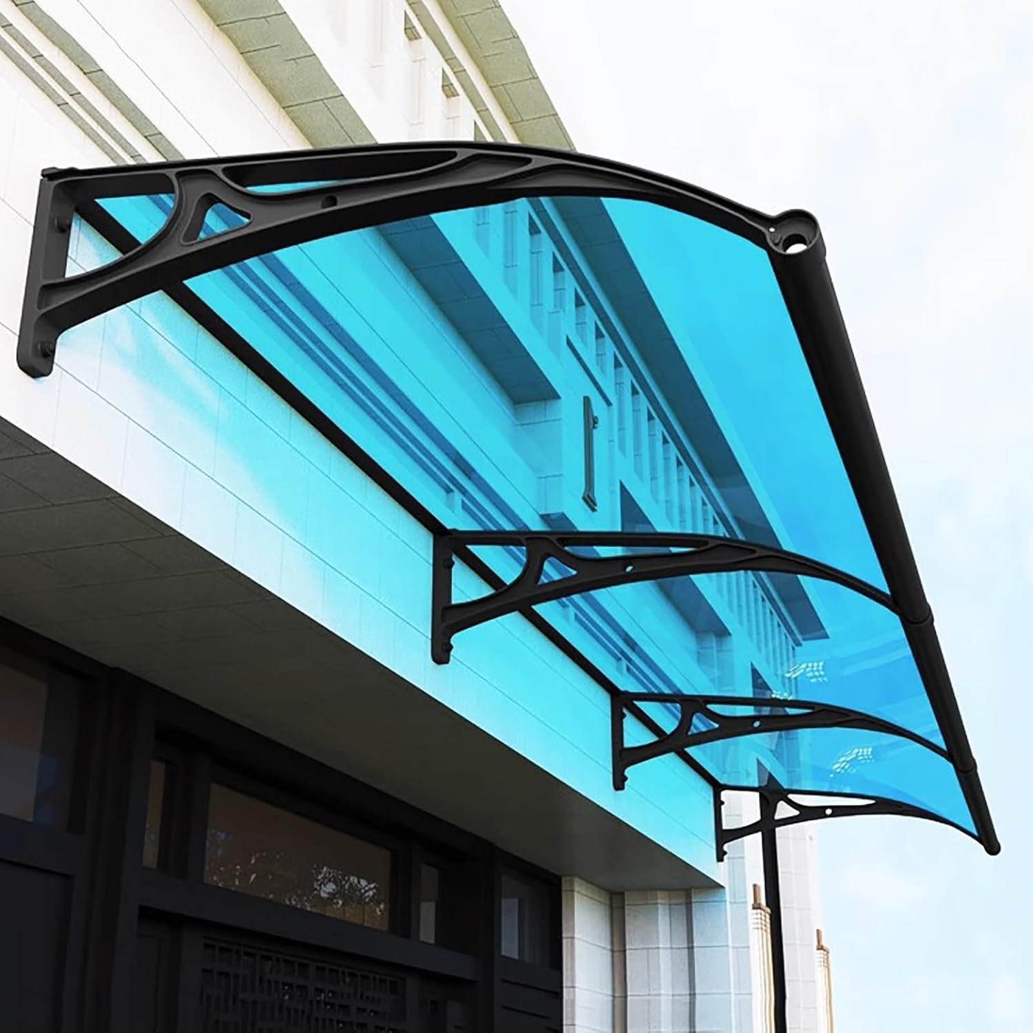Buitendeur Luifel Luifel 60x120 Transparant Polycarbonaat Cover Aluminium Beugel UV Regen Sneeuw Bescherming voor Tuin Patio Veranda Venster