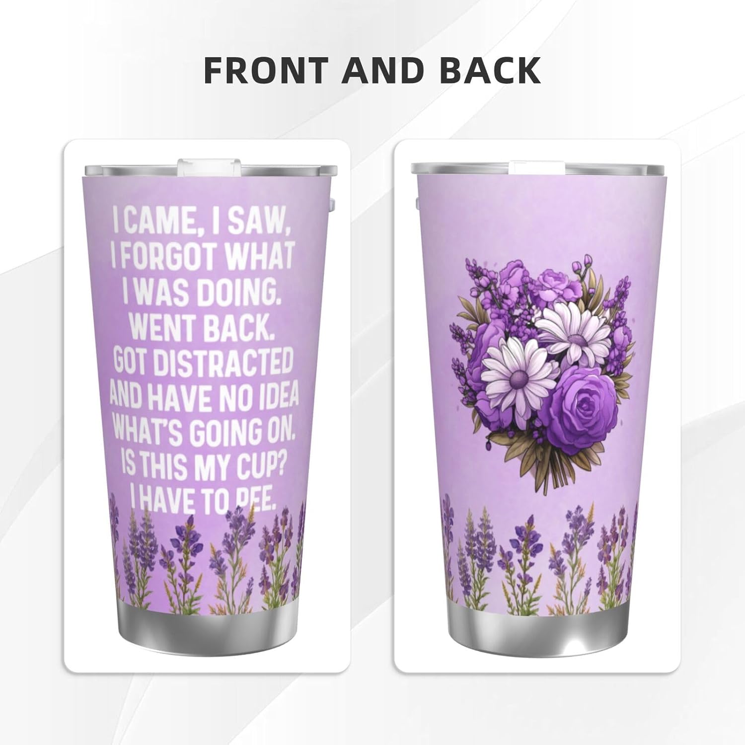 I Came I Saw I Forgot What I Was Doing Tumbler Coffee Tumbler 20 oz Tumbler with Lid and Straw Insulated Tumblers Stainless Steel Tumbler, white2 - Image 3
