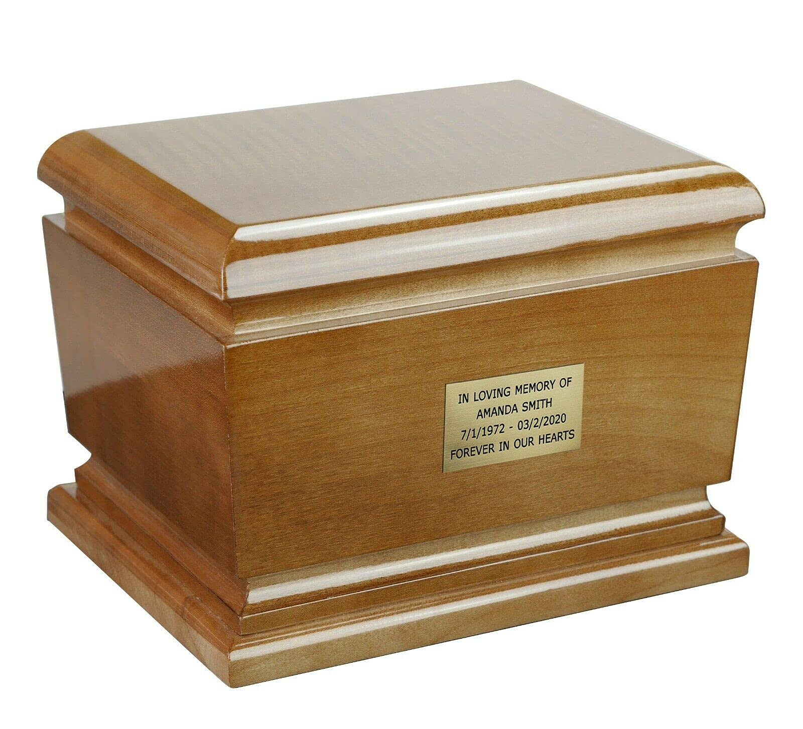 Tree of Life Solid Wood Casket,Human Funeral Ashes Urn for Adult Cremation Urn Memorial, Personalised Urn, Butterfly Urn. (Plain + Plaque)