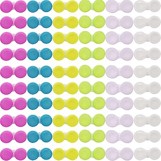 RONYOUNG 60 Pack Contact Lens Cases, L/R Marked Holders in 6 Colors, Leak-Proof Screw Top for Travel & Daily Use