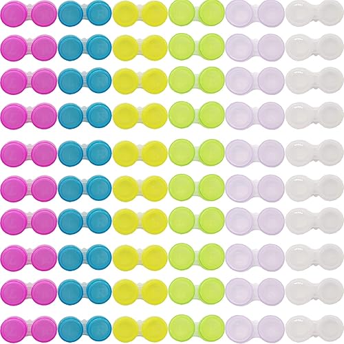 RONYOUNG Caja de soporte para lentes de contacto con ojos izquierdosderechos, 60 unidades, 6 colores