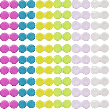 RONYOUNG 60PCS Contact Lens Cases Contact Lens Holder Box Left/Right Eyes Contact Lens Container, 6 Colors