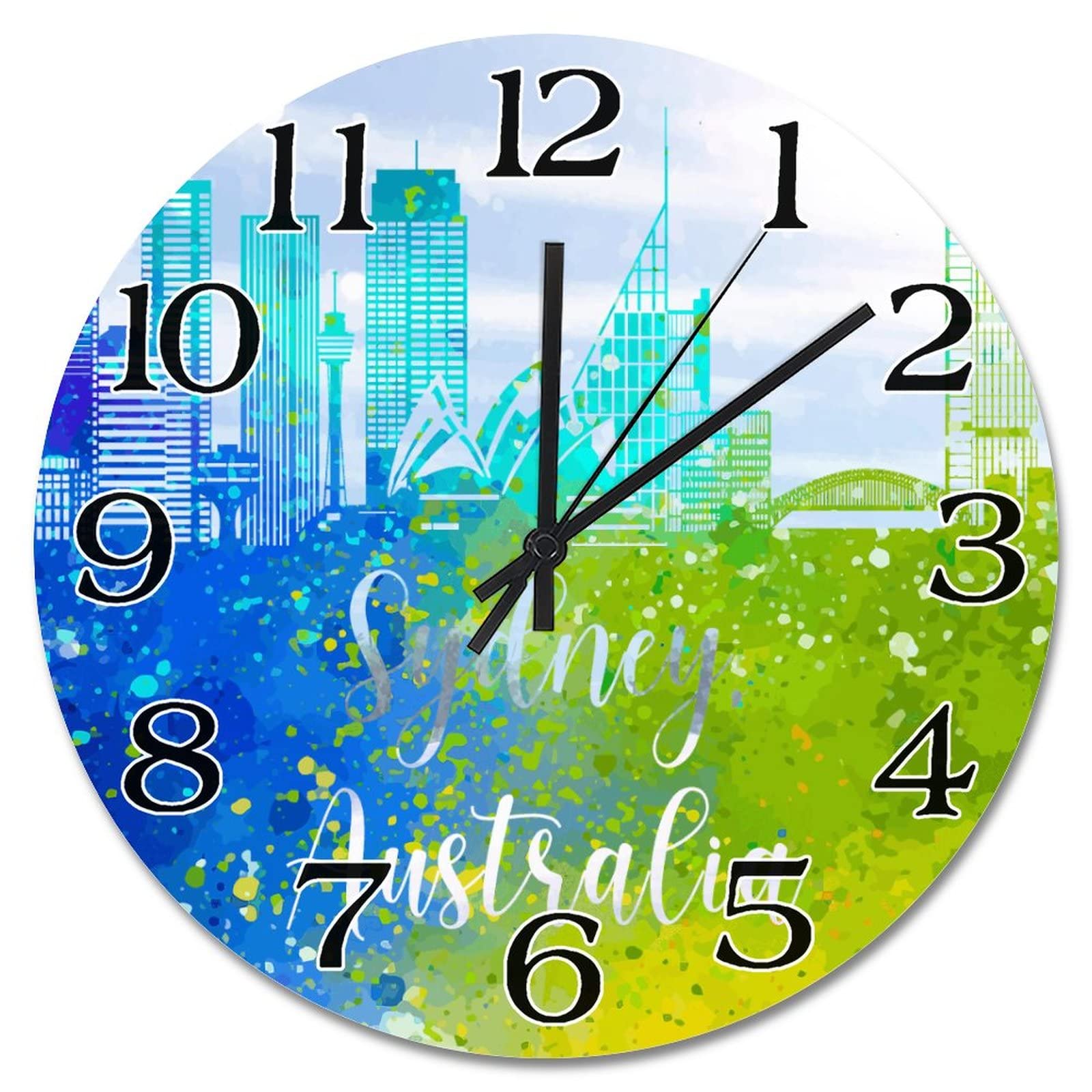 Horloge murale silhouette Australie silencieuse à piles 38 cm déco Sydney