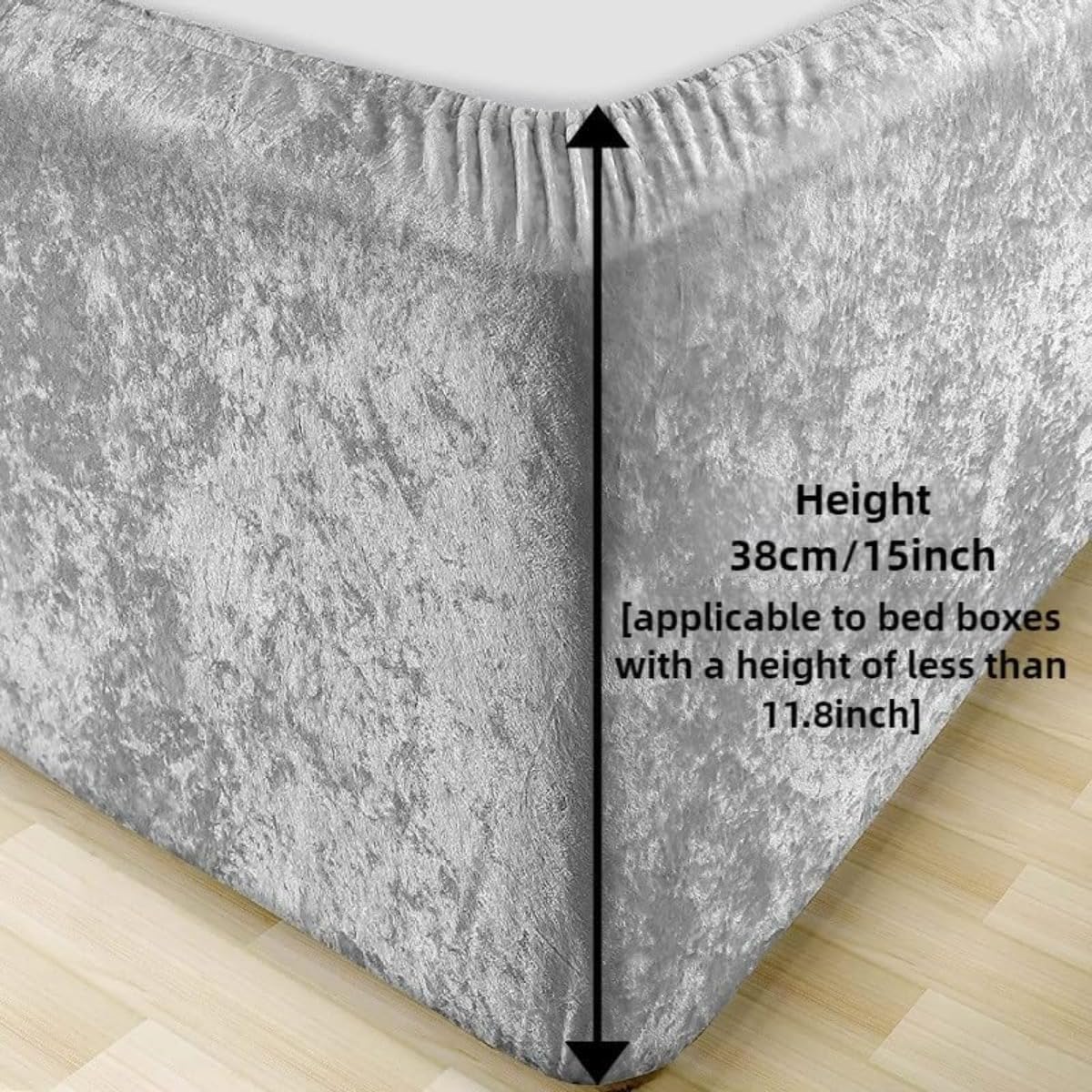 Velvet Box Spring Cover for Full Queen King Size, Stretch Bed Frame Cover Wrap Around Elastic 4 Sides Bed Skirt Alternative Boxspring Cover (Suede, Brown,W:47*L:78.7inch)