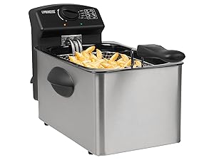 Princess - Freidora Eléctrica con Volumen de 4 L y Zona fría, para 4 raciones, con Tapa y Asa, 2000 W - 182642