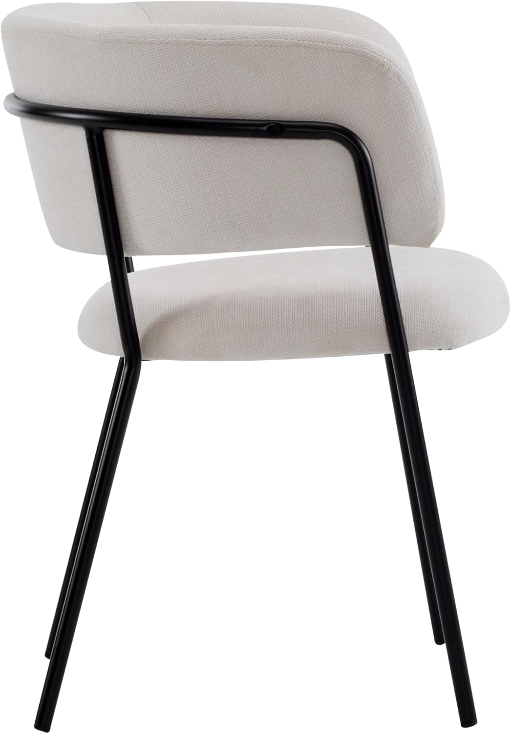 Christopher Knight Home Nest Dining Chairs Set of 2, Upholstered Kitchen Chair, Accent Dining Chair, Curved Backrest Armchair, Durable Metal Frame Dining Chair for Dining Room Kitchen Cafe, Beige