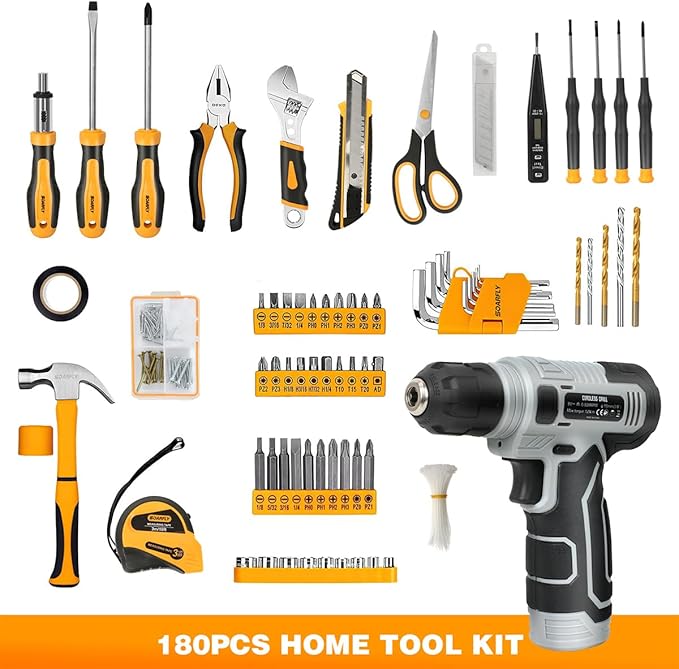 Kit de Herramientas SOARFLY 180 Piezas con Taladro Inalámbrico 8V miniatura 9