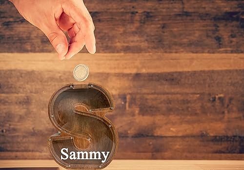 Vista 48 de Alcancía grande de madera personalizada para niños, alcancía con nombre personalizado, alcancía (nombre grabado láser) letras del alfabeto
