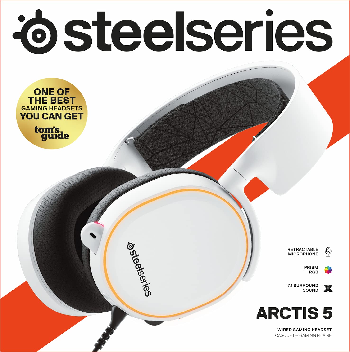SteelSeries Arctis 5 Gaming Headset RGB-Beleuchtung DTS Headphone:X v2.0 Surround Weiß