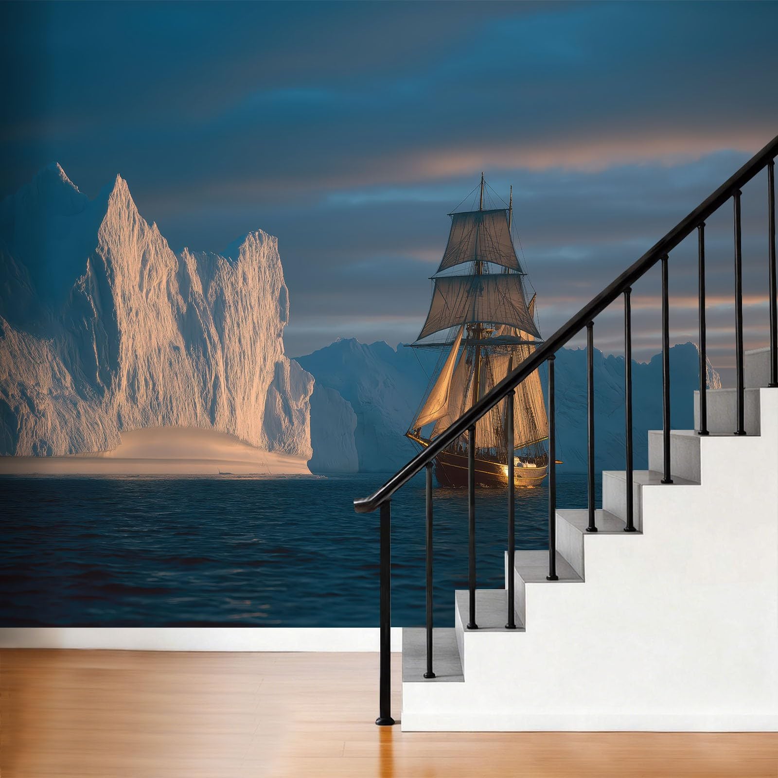 Iceberg fototapeta 200 x 140 cm panoramiczna fototapeta z włókniny panoramiczna ściana do sypialni dziewczynki sypialnia salon dekoracja sypialni
