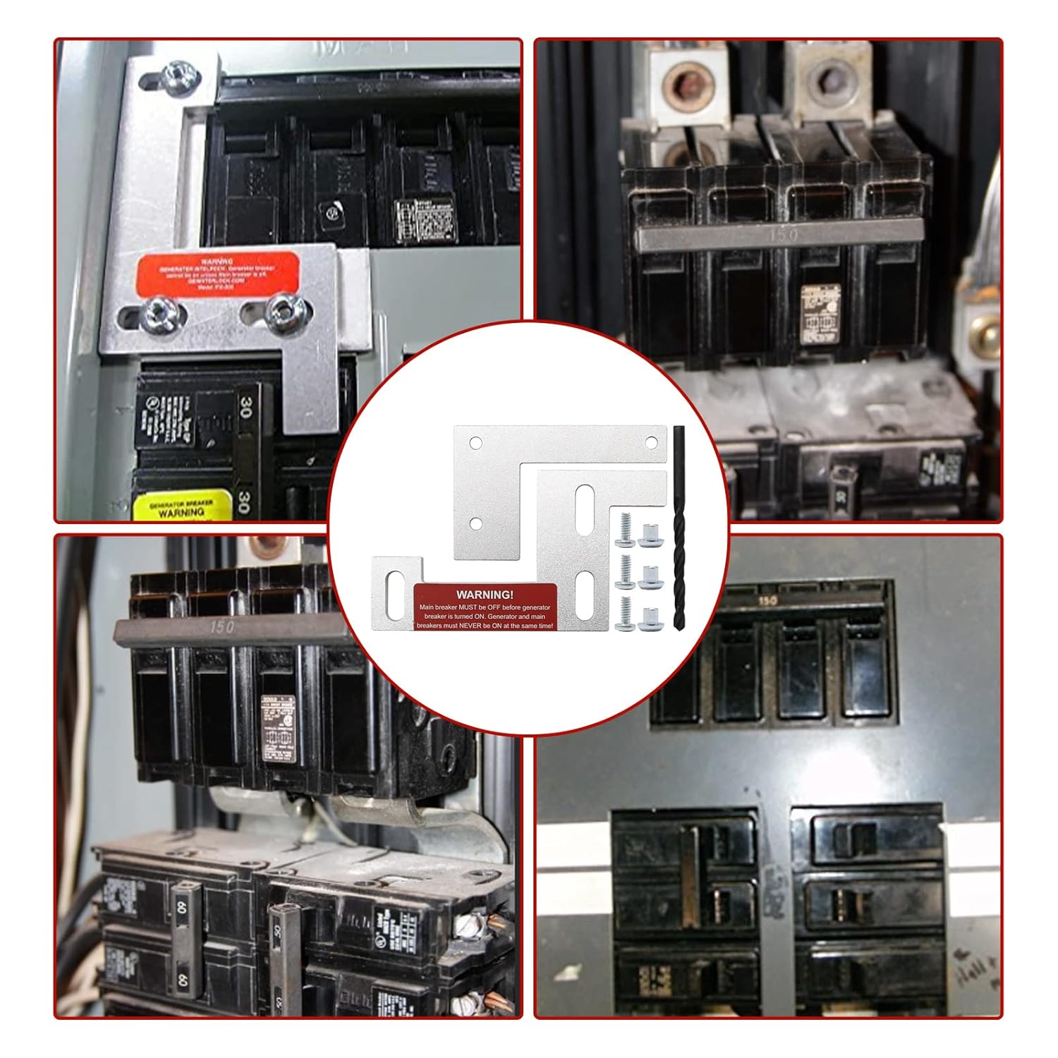 Generator Electrical Interlock Kit 1 1/4 Inch Spacing Between Main Circuit Breaker and Generator Circuit Breaker Replacement for ITE, Siemens, Gould and Murray 150 or 200Amp Panel