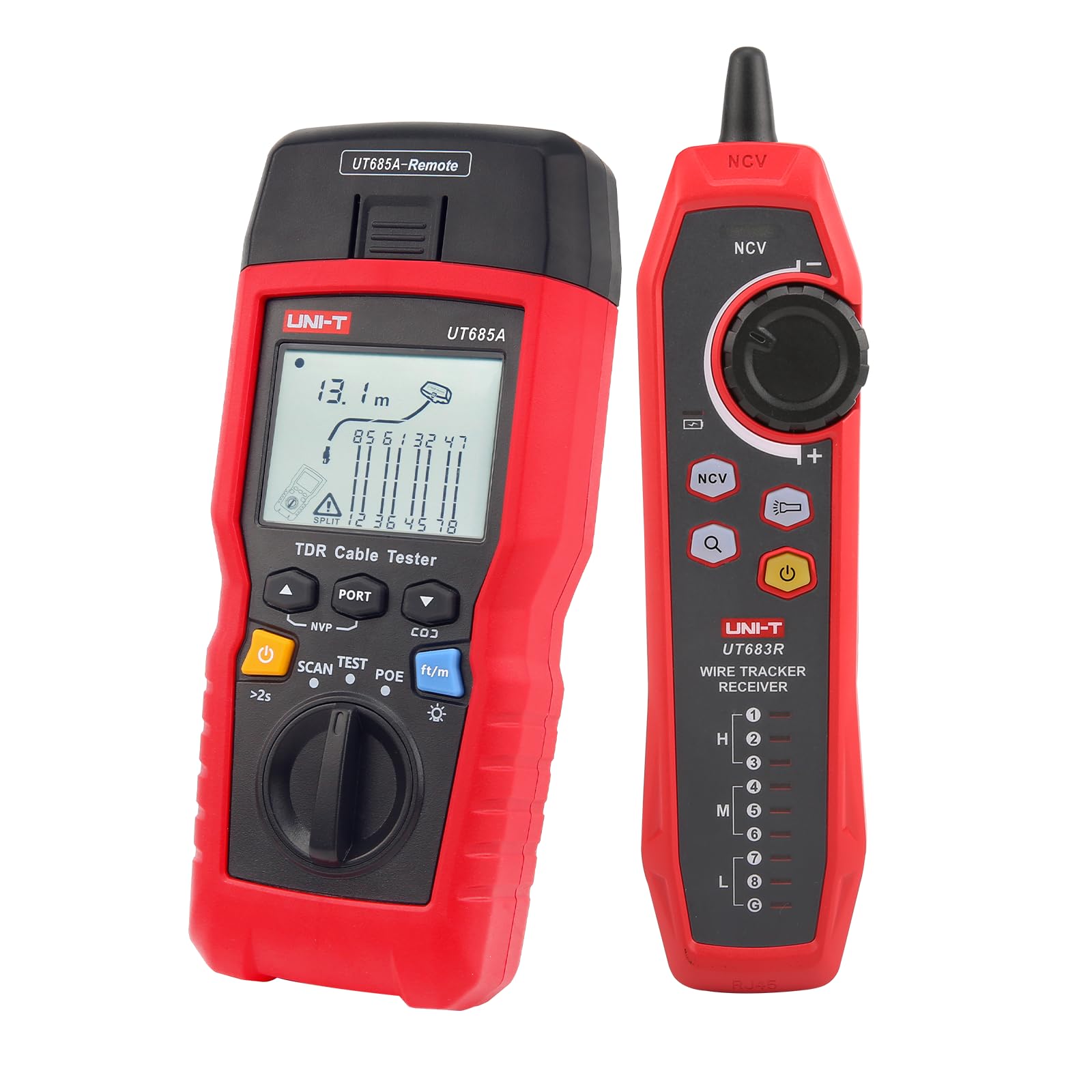 UNI-T UT685A KIT TDR Kabeltester, 300 m Länge, PoE-Erkennung, RJ45/RJ11