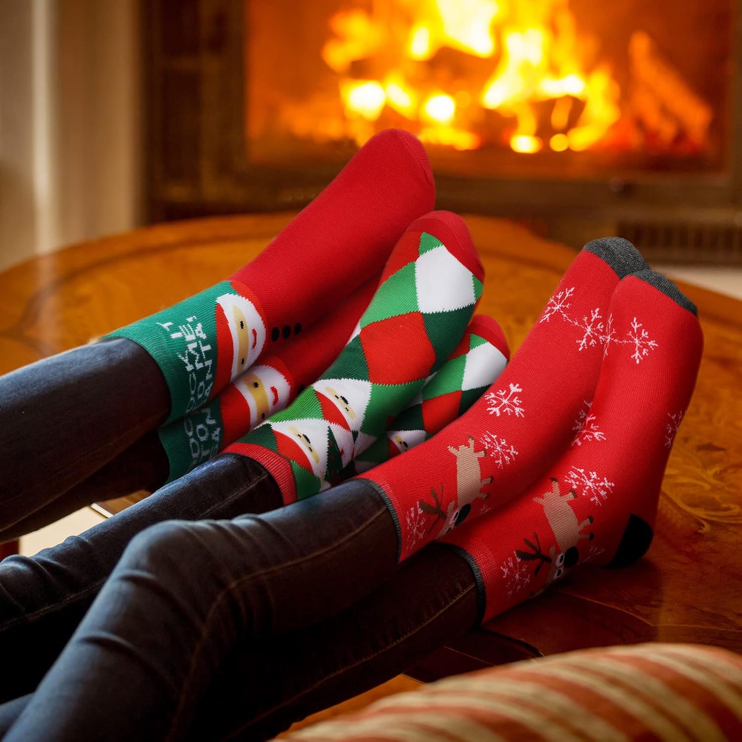Geyoga 30 Pairs Christmas Socks Bulk Unisex Adult Cotton Socks Men Women Funny Novelty Holiday Sock for Family Stuffer Gift
