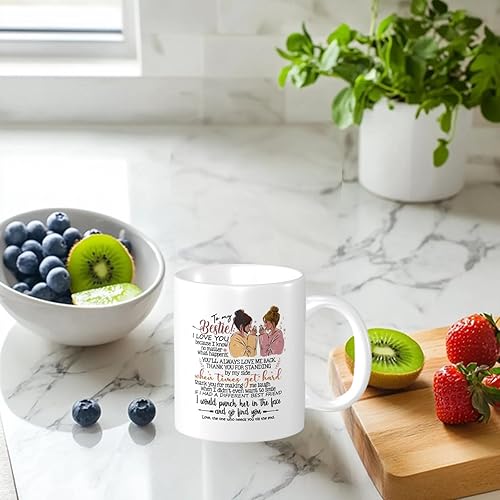 Vista 5 de Taza de café con texto en inglés "To My Bestie I Love You", regalos para hermana del alma, mamá, tía, amigos para siempre, mejor amiga, regalo