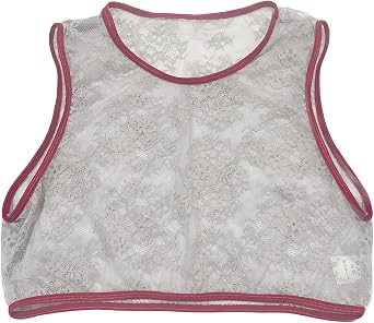 Mens Lace Crop Top, Sexy See Through Tank Shirt Sleeveless Muscle Top