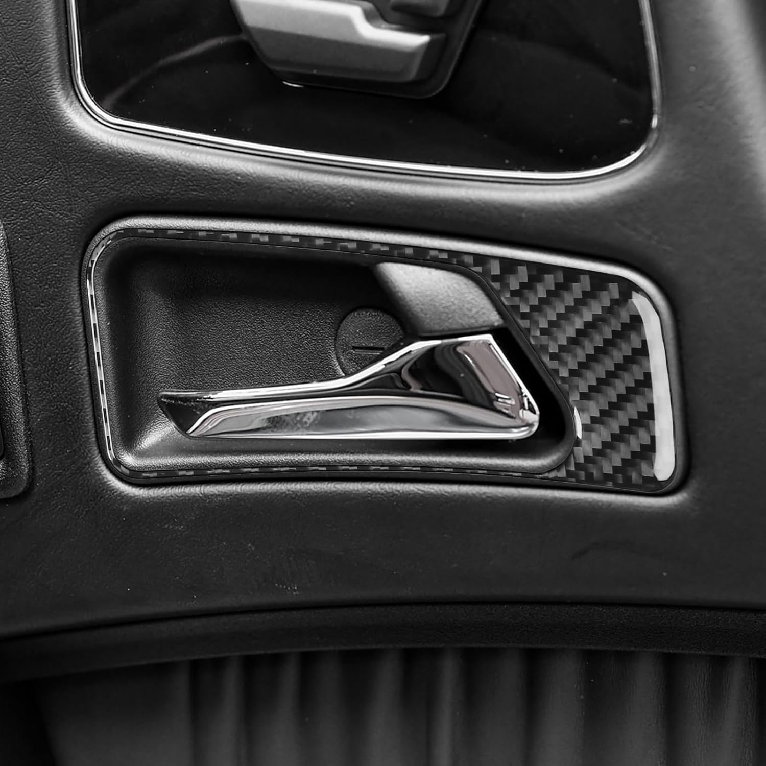 Real Carbon Fiber Compatible with Mercedes-Benz W463 G550 G63 AMG 2014-2018 2015 2016 2017 Accessories Inner Door Handle Frame Cover Interior Trim Sticker Decal 4PCs