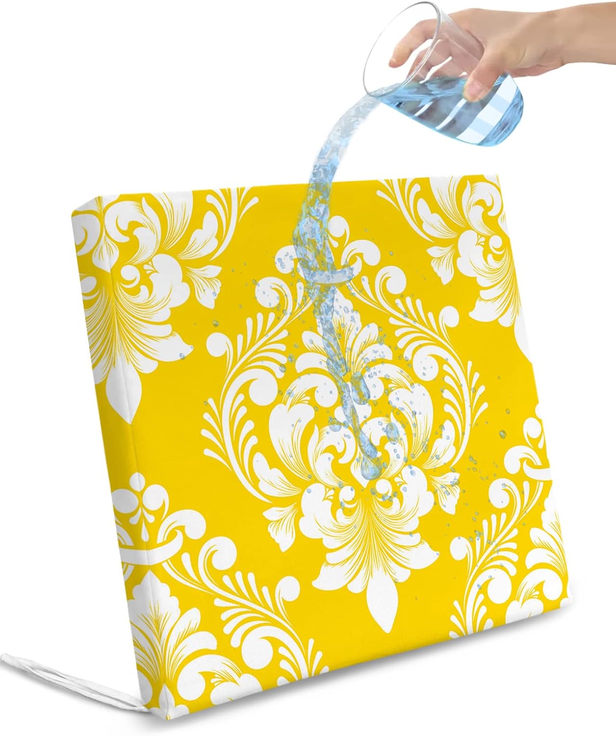 Homechoid Yellow Floral Indoor Outdoor Couch Cushion Covers