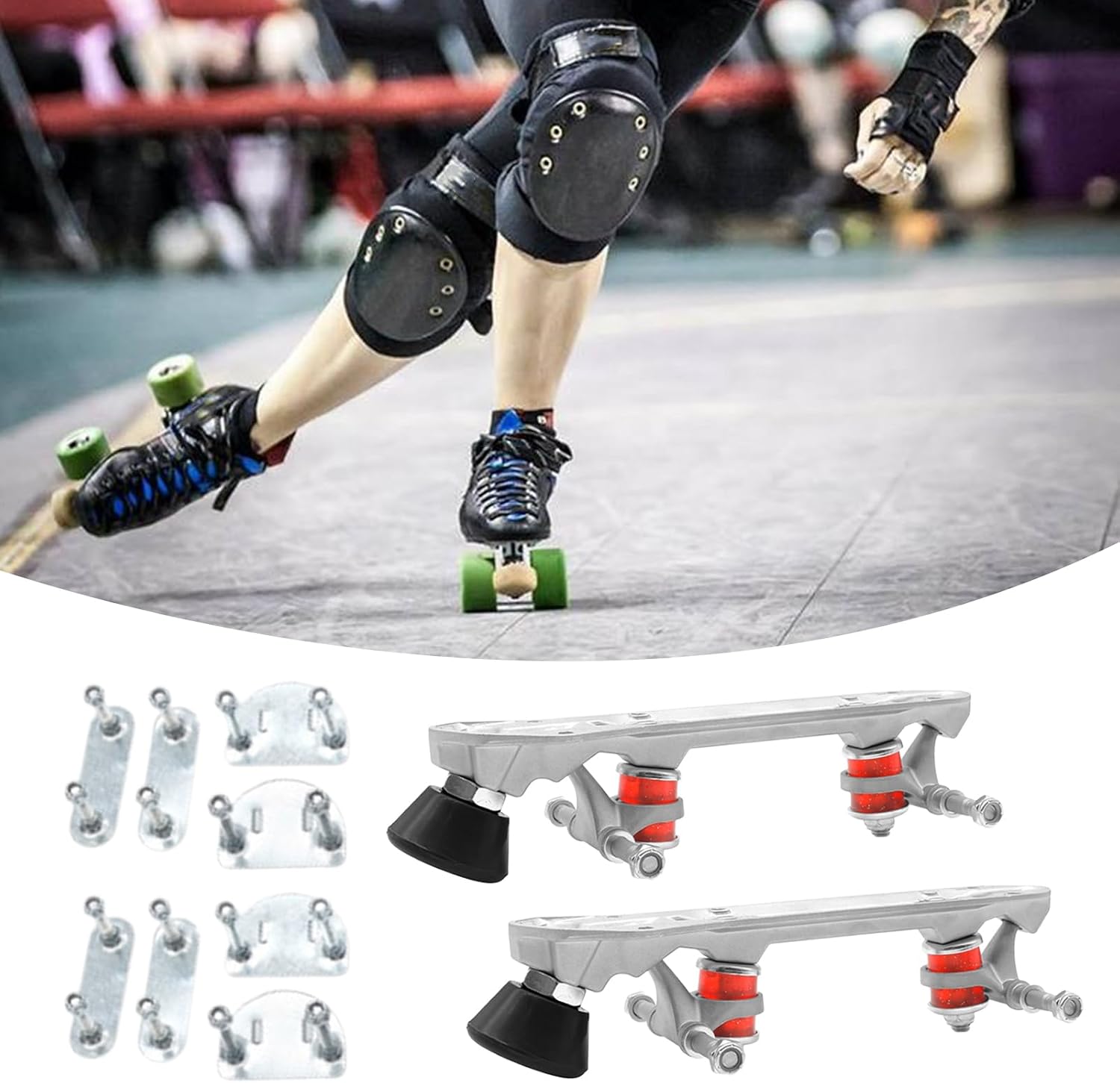 Roller Skate Base Kit | Two-Row Replacement Bottom,Roller Skate Bracket Plate,for Park Travel Indoor Outdoor Men Family Women Friends