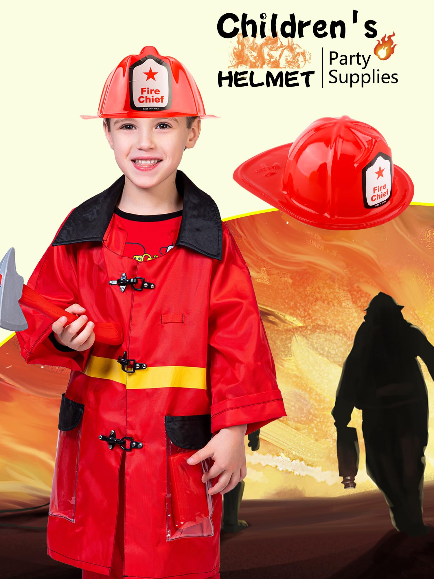 Paquete de 70 sombreros de bombero de plástico rojo a granel para cumpleaños, Halloween, cosplay, fiesta, accesorio de vestir