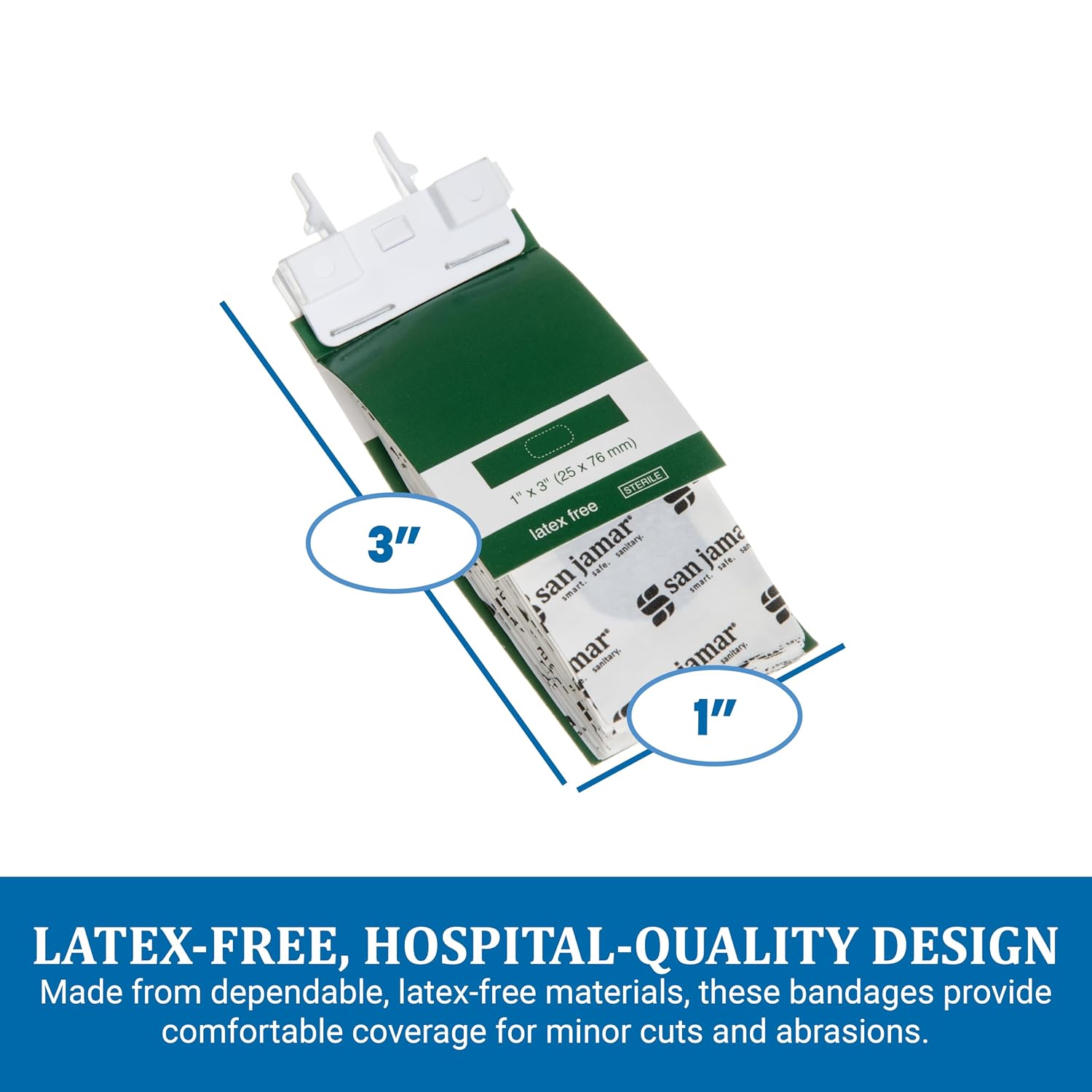 San Jamar MKBR901 Mani-Kare Bandage Dispenser Refill - Strip, Green