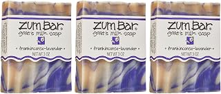 Zum by Indigo Wild Goat's Milk Soap Bar 3-Pack - Natural Frankincense Lavender Essential Oils, Hand & Body Wash 3oz Each