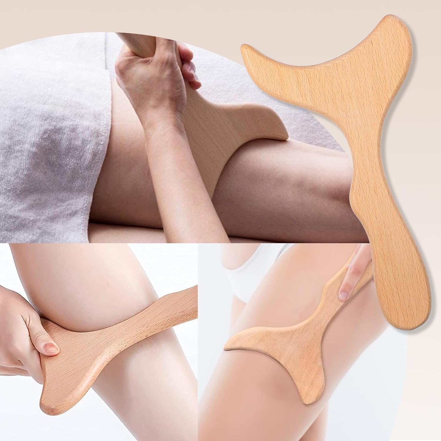 8-in-1 Wood Therapy Massage Tools, Lymphatic Drainage Massager Maderoterapia Kit, Wooden Massager Body Sculpting Tools for Muscle Pain Relief, Anti-Cellulite, Body Contouring and Shaping - Image 8