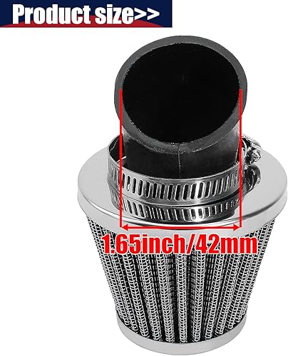 Miniatura 2 de Filtro de 1.614 in, 1.654 in, 1.693 in, 1.65 pulgadas, ángulo de 45 grados para 125cc-150cc 200cc 250cc ATV Quad Scooter Gokart ciclomotor, Chopper