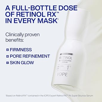 IOPE Expert Retinol RX 1% Super Bounce Serum - Gentle Anti-Aging Face Serum for Beginners - Visibly Firms Skin, Refines Pores, and Smooths Wrinkles