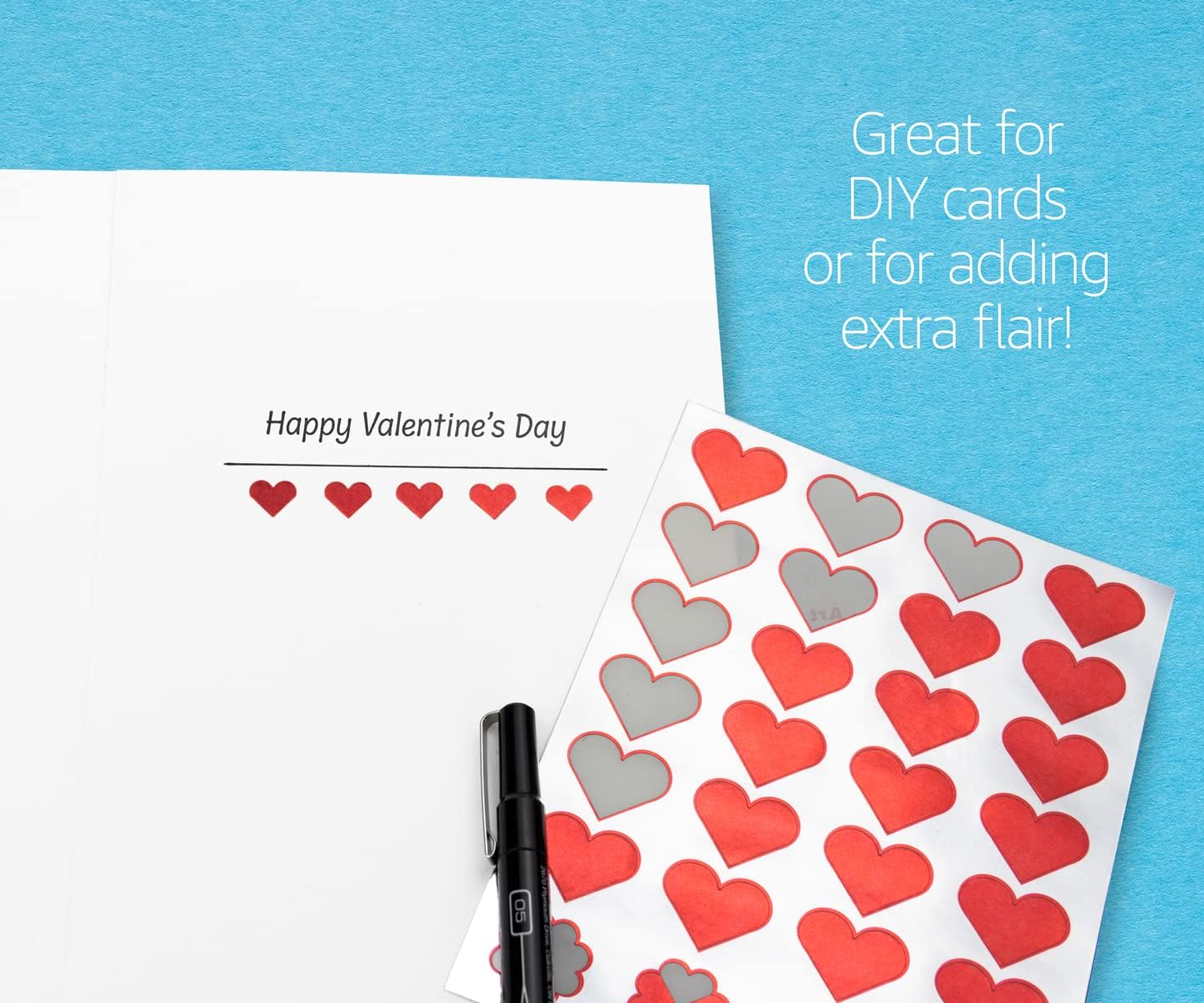 Hygloss Products Red Foil Heart-Shaped Self-Adhesive Stickers, Perfect for Arts, Crafts, Classroom & More, 40 Self-Adhesive Stickers per Sheet, 100 Sheets