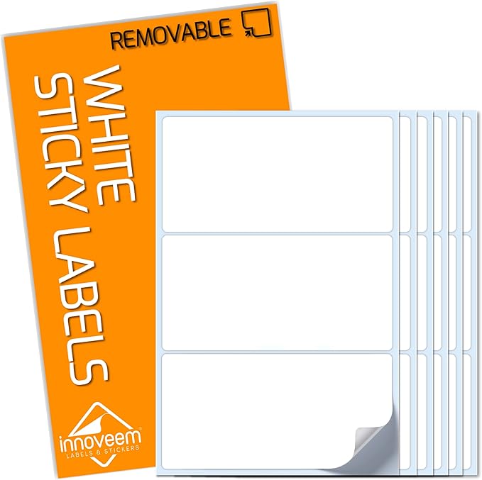White Sticky Labels Self Adhesive 42 White Stickers Labels with