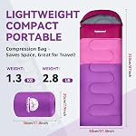 Sacs de couchage pour adultes et enfants - Sac de couchage léger pour le camping, équipement de randonnée compact pour garçons, filles, jeunes, adolescents, essentiels de voyage en plein air pour temps chaud et froid