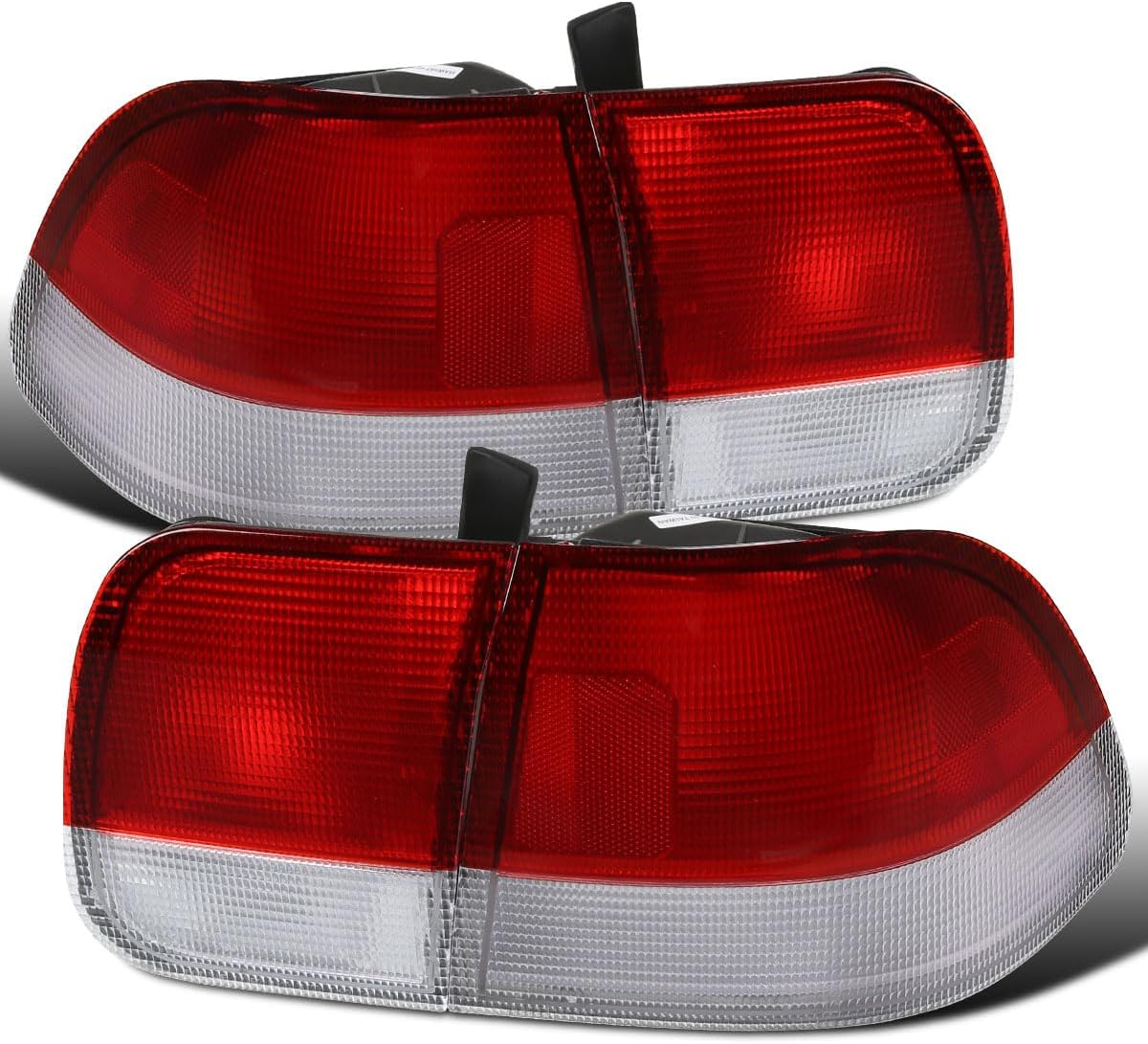 Ronnin - Fits 1996-1998 Honda Civic EJ Sedan 4Dr Replacement Tail Lights Assembly Pair | Red Clear