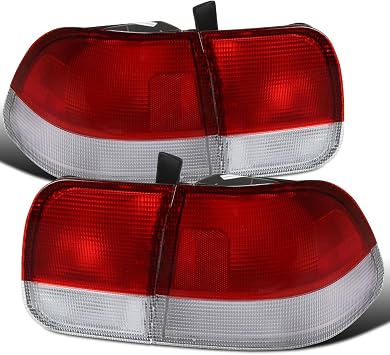 Ronnin - Fits 1996-1998 Honda Civic EJ Sedan 4Dr Replacement Tail Lights Assembly Pair | Red Clear