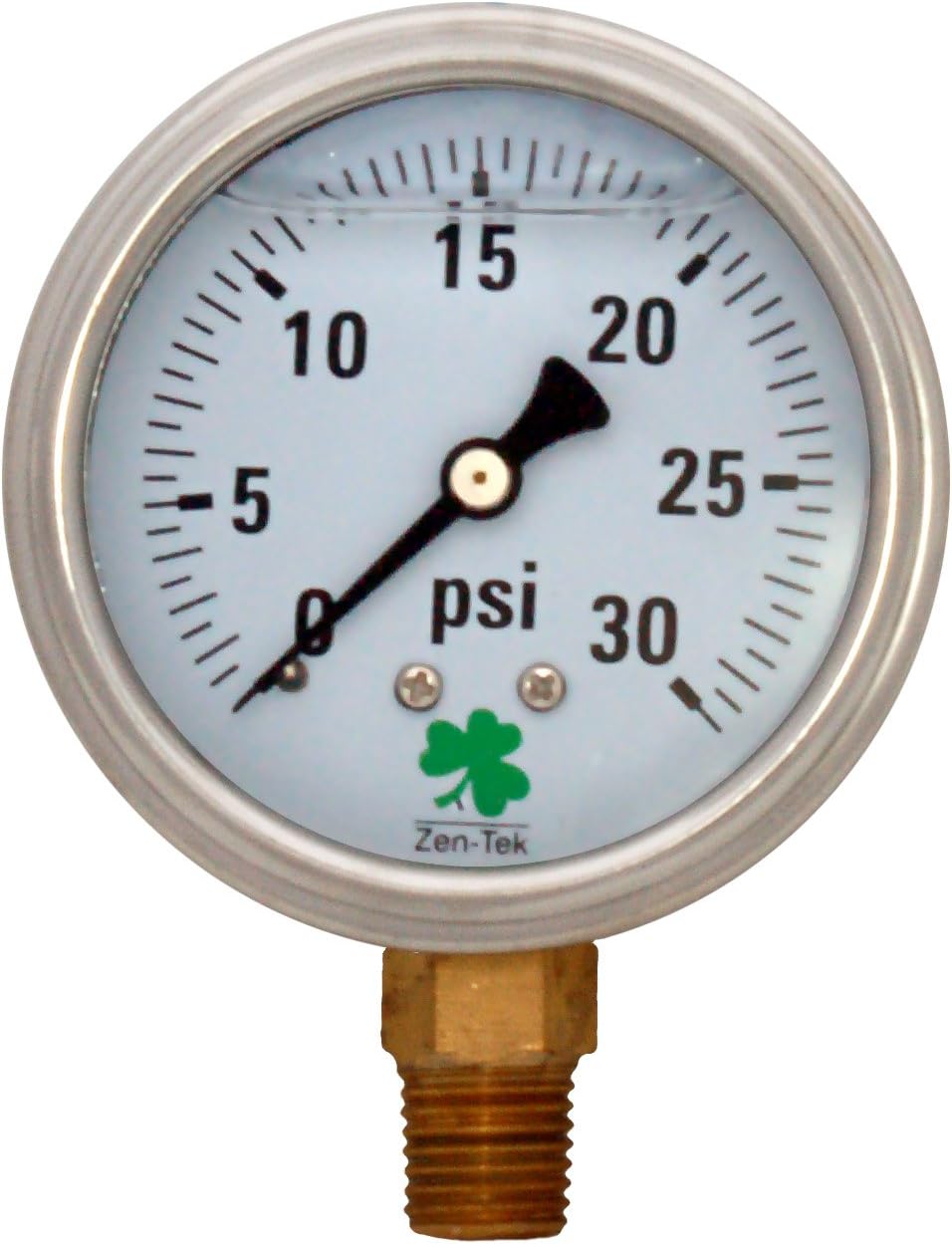 Zenport LPG100 Zen-Tek Glycerin Liquid Filled Pressure Gauge, 100 PSI, Box of 10